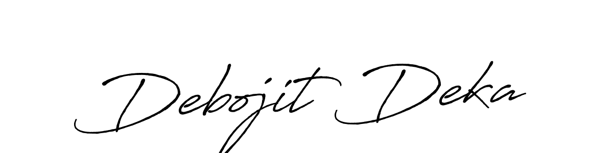 Create a beautiful signature design for name Debojit Deka. With this signature (Antro_Vectra_Bolder) fonts, you can make a handwritten signature for free. Debojit Deka signature style 7 images and pictures png