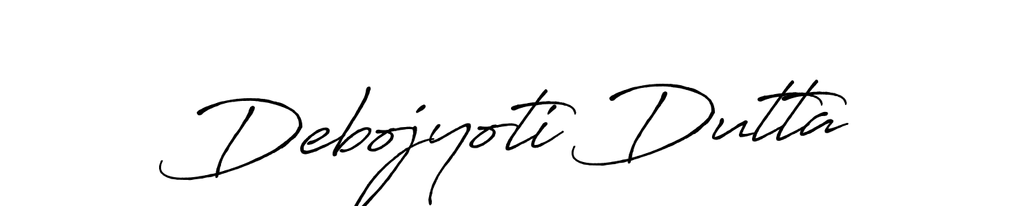 Make a beautiful signature design for name Debojyoti Dutta. With this signature (Antro_Vectra_Bolder) style, you can create a handwritten signature for free. Debojyoti Dutta signature style 7 images and pictures png