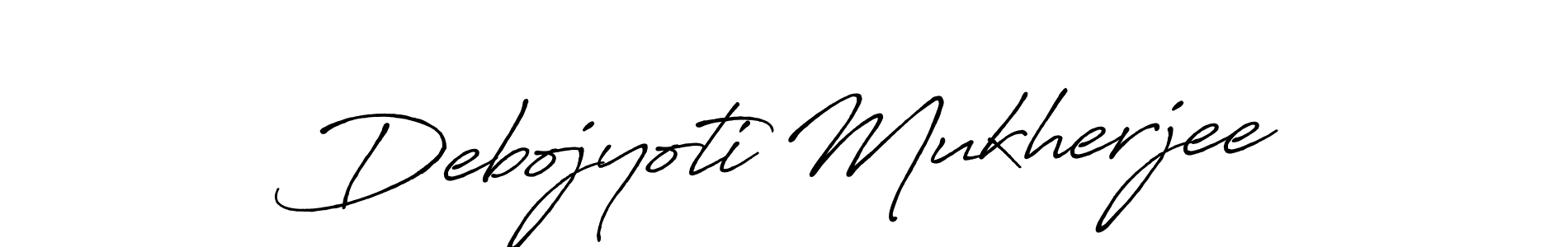 Create a beautiful signature design for name Debojyoti Mukherjee. With this signature (Antro_Vectra_Bolder) fonts, you can make a handwritten signature for free. Debojyoti Mukherjee signature style 7 images and pictures png