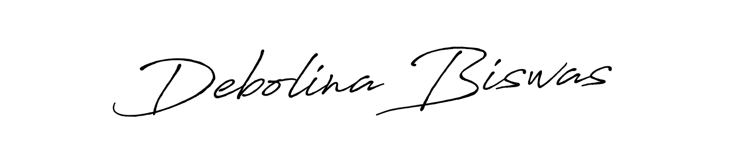 Create a beautiful signature design for name Debolina Biswas. With this signature (Antro_Vectra_Bolder) fonts, you can make a handwritten signature for free. Debolina Biswas signature style 7 images and pictures png