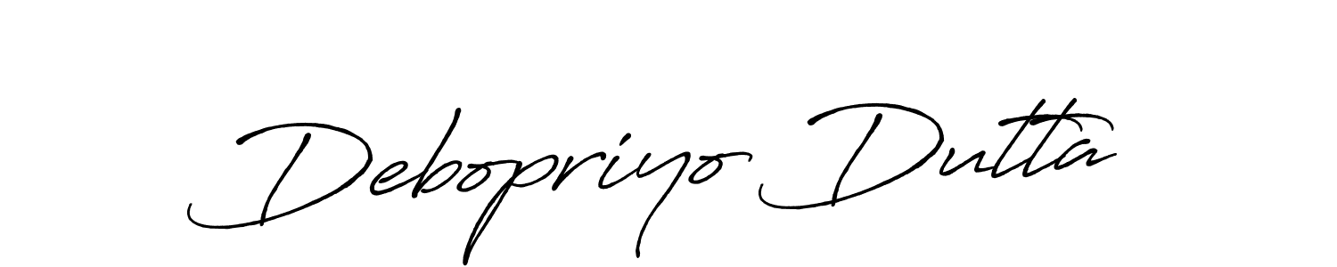 How to make Debopriyo Dutta name signature. Use Antro_Vectra_Bolder style for creating short signs online. This is the latest handwritten sign. Debopriyo Dutta signature style 7 images and pictures png