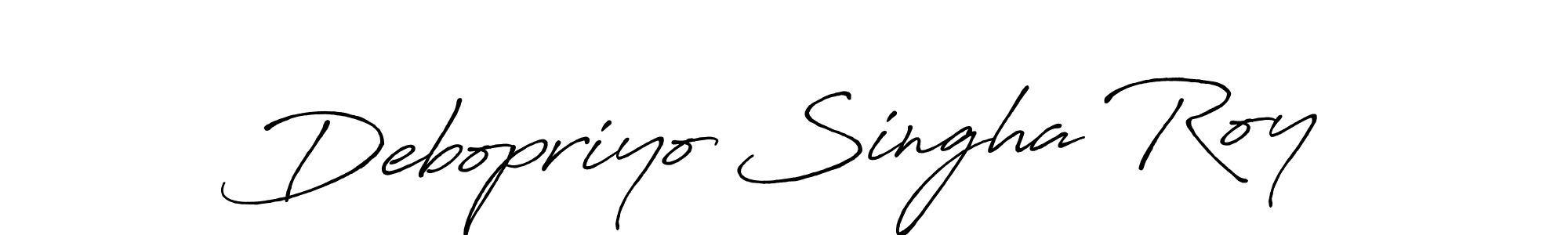 if you are searching for the best signature style for your name Debopriyo Singha Roy. so please give up your signature search. here we have designed multiple signature styles  using Antro_Vectra_Bolder. Debopriyo Singha Roy signature style 7 images and pictures png