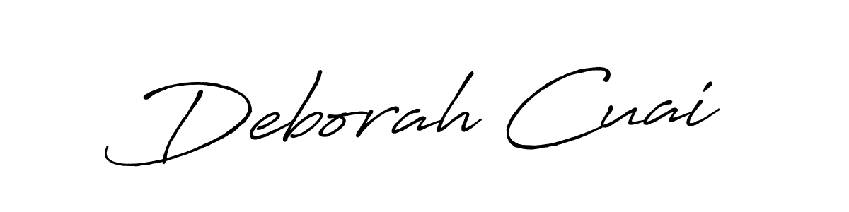 How to make Deborah Cuai name signature. Use Antro_Vectra_Bolder style for creating short signs online. This is the latest handwritten sign. Deborah Cuai signature style 7 images and pictures png
