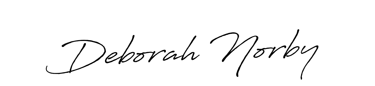 How to make Deborah Norby name signature. Use Antro_Vectra_Bolder style for creating short signs online. This is the latest handwritten sign. Deborah Norby signature style 7 images and pictures png