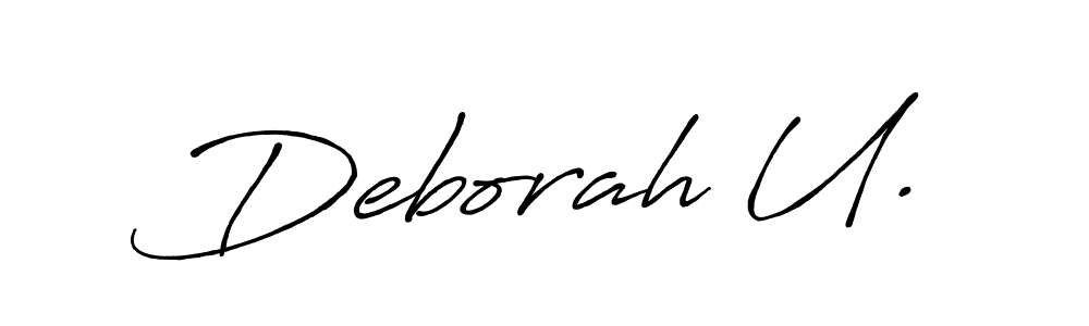 How to make Deborah U. name signature. Use Antro_Vectra_Bolder style for creating short signs online. This is the latest handwritten sign. Deborah U. signature style 7 images and pictures png