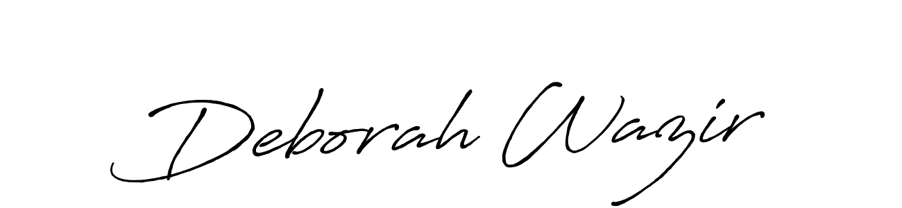 Create a beautiful signature design for name Deborah Wazir. With this signature (Antro_Vectra_Bolder) fonts, you can make a handwritten signature for free. Deborah Wazir signature style 7 images and pictures png