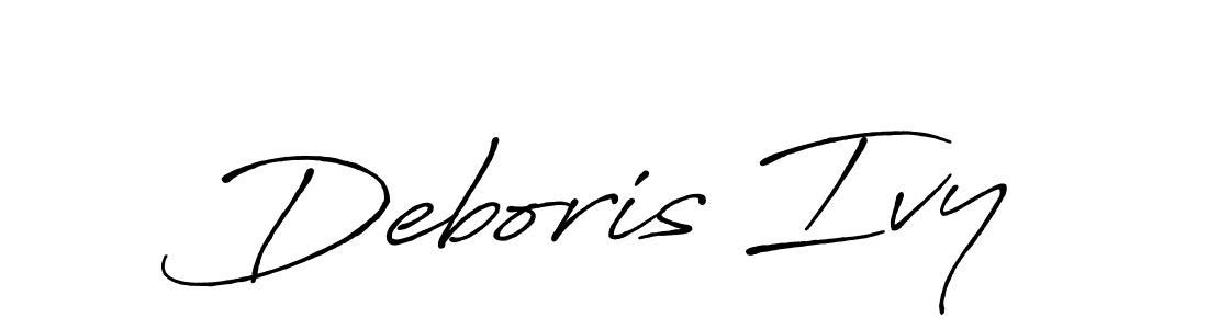 The best way (Antro_Vectra_Bolder) to make a short signature is to pick only two or three words in your name. The name Deboris Ivy include a total of six letters. For converting this name. Deboris Ivy signature style 7 images and pictures png