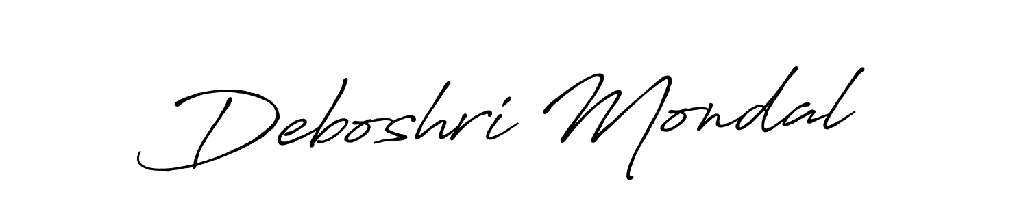 Make a beautiful signature design for name Deboshri Mondal. With this signature (Antro_Vectra_Bolder) style, you can create a handwritten signature for free. Deboshri Mondal signature style 7 images and pictures png