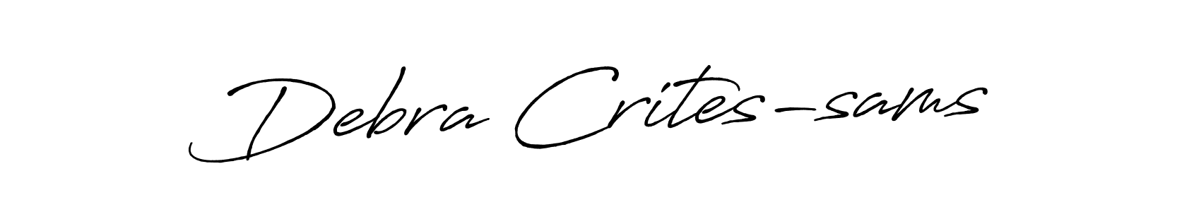 Antro_Vectra_Bolder is a professional signature style that is perfect for those who want to add a touch of class to their signature. It is also a great choice for those who want to make their signature more unique. Get Debra Crites-sams name to fancy signature for free. Debra Crites-sams signature style 7 images and pictures png