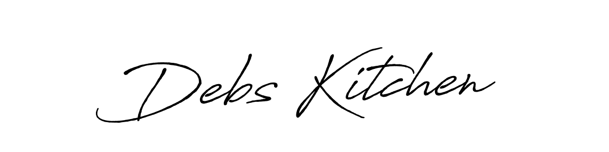 Make a beautiful signature design for name Debs Kitchen. With this signature (Antro_Vectra_Bolder) style, you can create a handwritten signature for free. Debs Kitchen signature style 7 images and pictures png