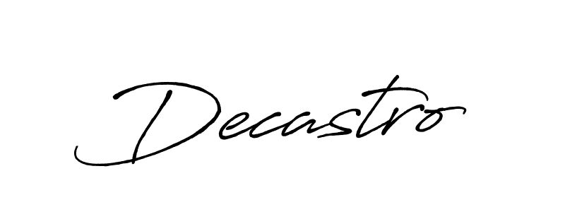 How to make Decastro name signature. Use Antro_Vectra_Bolder style for creating short signs online. This is the latest handwritten sign. Decastro signature style 7 images and pictures png