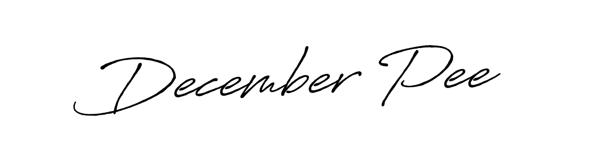 Use a signature maker to create a handwritten signature online. With this signature software, you can design (Antro_Vectra_Bolder) your own signature for name December Pee. December Pee signature style 7 images and pictures png