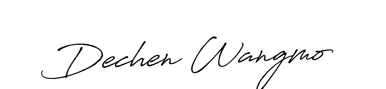 How to make Dechen Wangmo signature? Antro_Vectra_Bolder is a professional autograph style. Create handwritten signature for Dechen Wangmo name. Dechen Wangmo signature style 7 images and pictures png