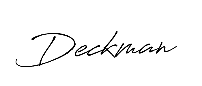 Also we have Deckman name is the best signature style. Create professional handwritten signature collection using Antro_Vectra_Bolder autograph style. Deckman signature style 7 images and pictures png