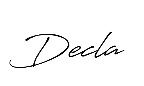 Use a signature maker to create a handwritten signature online. With this signature software, you can design (Antro_Vectra_Bolder) your own signature for name Decla. Decla signature style 7 images and pictures png