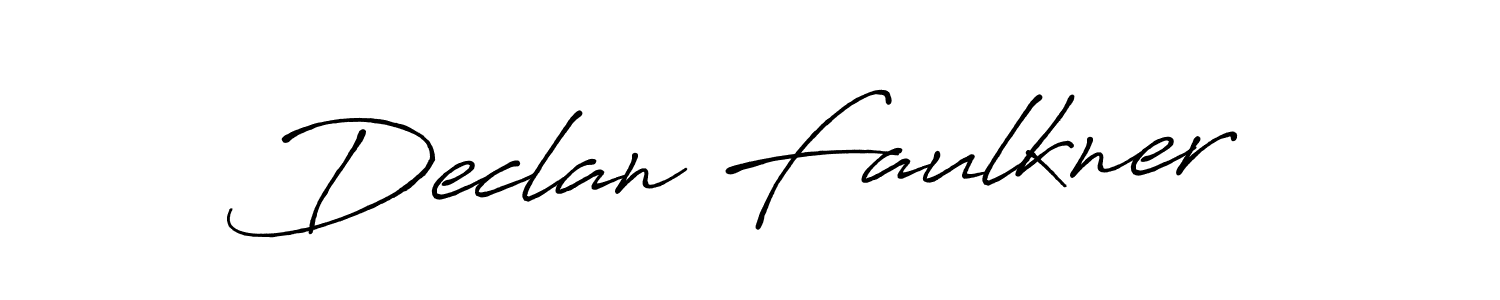 How to make Declan Faulkner name signature. Use Antro_Vectra_Bolder style for creating short signs online. This is the latest handwritten sign. Declan Faulkner signature style 7 images and pictures png