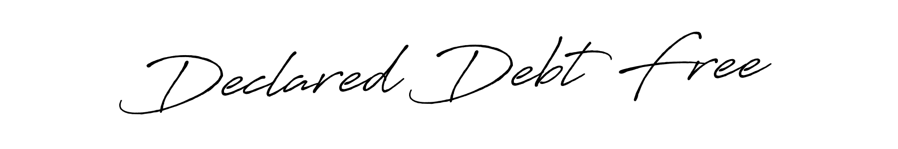 Similarly Antro_Vectra_Bolder is the best handwritten signature design. Signature creator online .You can use it as an online autograph creator for name Declared Debt Free. Declared Debt Free signature style 7 images and pictures png