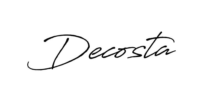 Decosta stylish signature style. Best Handwritten Sign (Antro_Vectra_Bolder) for my name. Handwritten Signature Collection Ideas for my name Decosta. Decosta signature style 7 images and pictures png