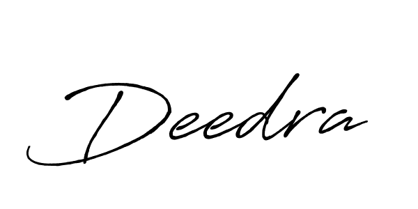 Make a beautiful signature design for name Deedra. With this signature (Antro_Vectra_Bolder) style, you can create a handwritten signature for free. Deedra signature style 7 images and pictures png