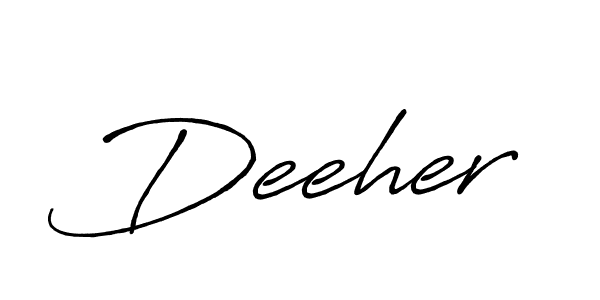 if you are searching for the best signature style for your name Deeher. so please give up your signature search. here we have designed multiple signature styles  using Antro_Vectra_Bolder. Deeher signature style 7 images and pictures png