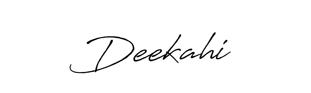 The best way (Antro_Vectra_Bolder) to make a short signature is to pick only two or three words in your name. The name Deekahiത include a total of six letters. For converting this name. Deekahiത signature style 7 images and pictures png