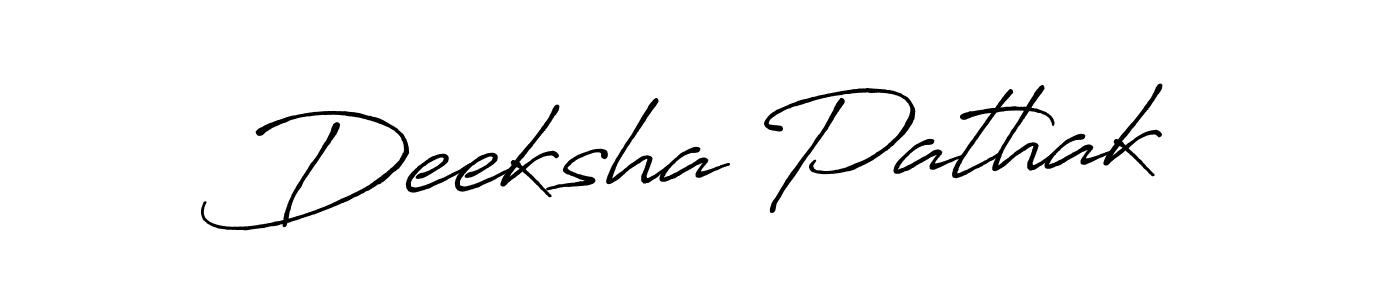 Create a beautiful signature design for name Deeksha Pathak. With this signature (Antro_Vectra_Bolder) fonts, you can make a handwritten signature for free. Deeksha Pathak signature style 7 images and pictures png