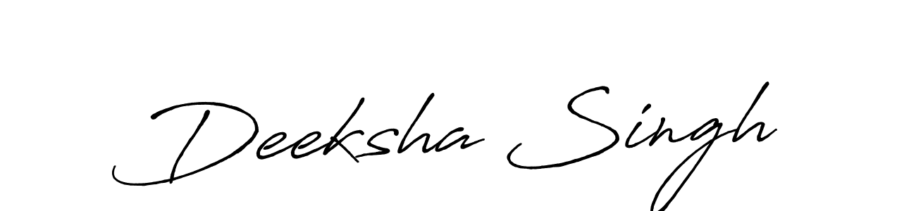 Create a beautiful signature design for name Deeksha Singh. With this signature (Antro_Vectra_Bolder) fonts, you can make a handwritten signature for free. Deeksha Singh signature style 7 images and pictures png