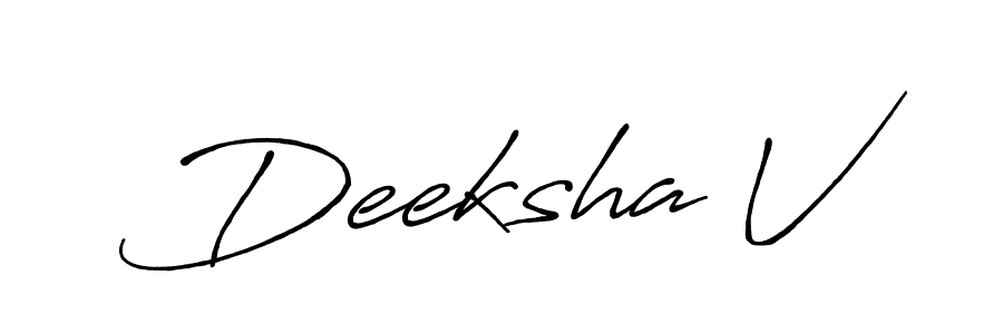 Also You can easily find your signature by using the search form. We will create Deeksha V name handwritten signature images for you free of cost using Antro_Vectra_Bolder sign style. Deeksha V signature style 7 images and pictures png