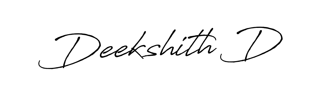 Design your own signature with our free online signature maker. With this signature software, you can create a handwritten (Antro_Vectra_Bolder) signature for name Deekshith D. Deekshith D signature style 7 images and pictures png