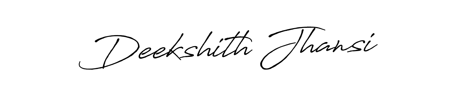 The best way (Antro_Vectra_Bolder) to make a short signature is to pick only two or three words in your name. The name Deekshith Jhansi include a total of six letters. For converting this name. Deekshith Jhansi signature style 7 images and pictures png