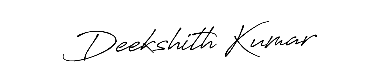 How to make Deekshith Kumar name signature. Use Antro_Vectra_Bolder style for creating short signs online. This is the latest handwritten sign. Deekshith Kumar signature style 7 images and pictures png