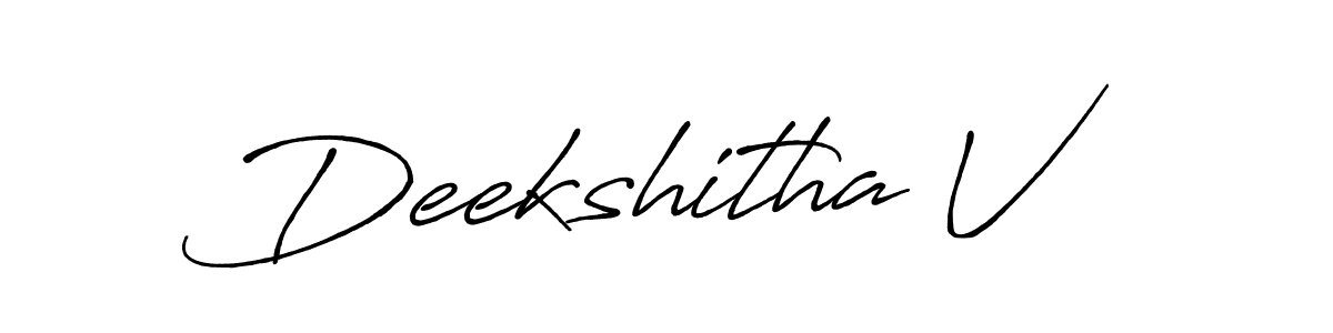 You can use this online signature creator to create a handwritten signature for the name Deekshitha V. This is the best online autograph maker. Deekshitha V signature style 7 images and pictures png