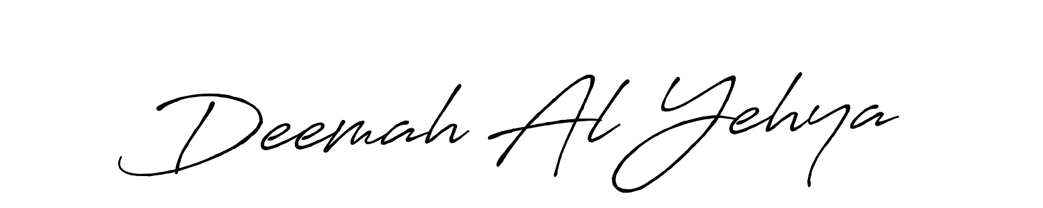 How to make Deemah Al Yehya name signature. Use Antro_Vectra_Bolder style for creating short signs online. This is the latest handwritten sign. Deemah Al Yehya signature style 7 images and pictures png