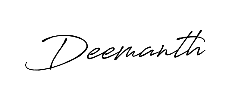 The best way (Antro_Vectra_Bolder) to make a short signature is to pick only two or three words in your name. The name Deemanth include a total of six letters. For converting this name. Deemanth signature style 7 images and pictures png