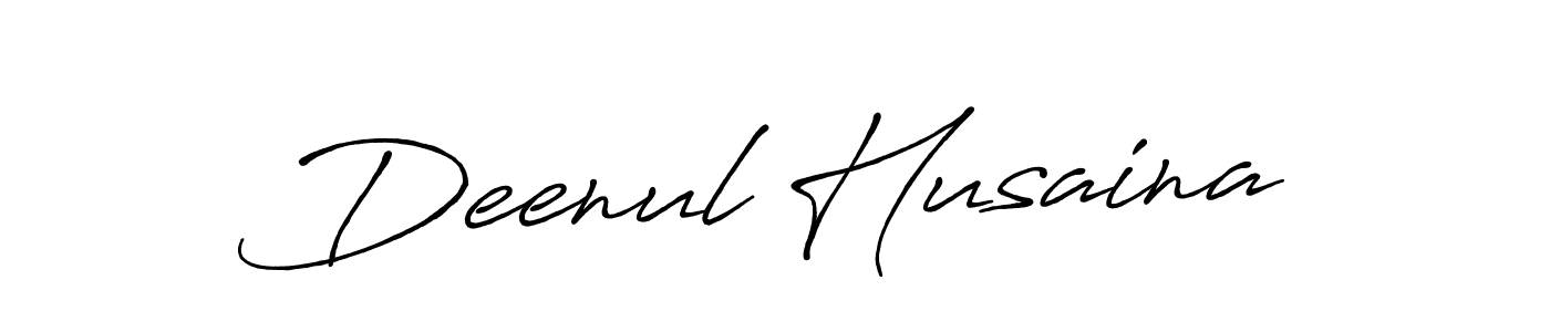 Design your own signature with our free online signature maker. With this signature software, you can create a handwritten (Antro_Vectra_Bolder) signature for name Deenul Husaina. Deenul Husaina signature style 7 images and pictures png