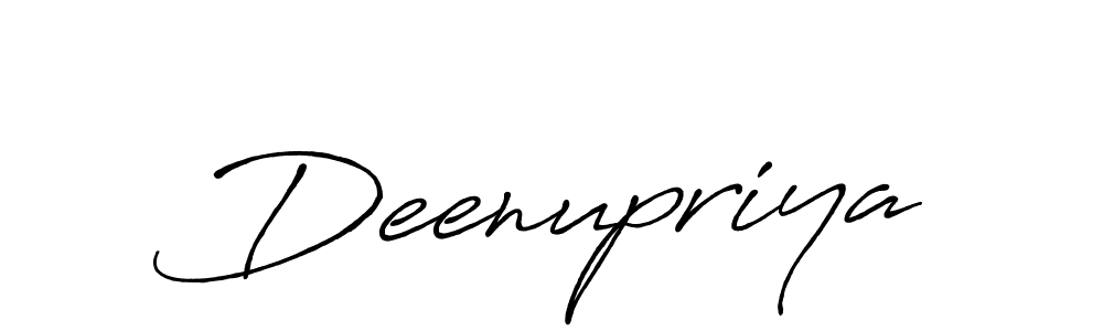 How to make Deenupriya name signature. Use Antro_Vectra_Bolder style for creating short signs online. This is the latest handwritten sign. Deenupriya signature style 7 images and pictures png