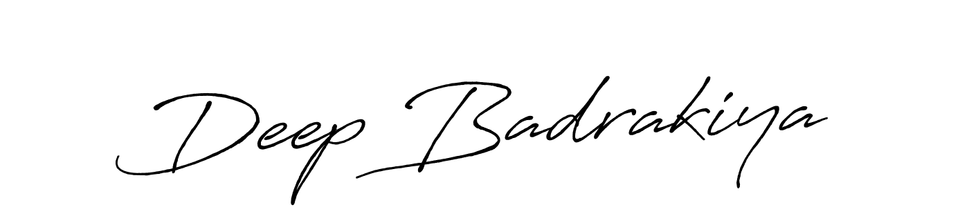 Use a signature maker to create a handwritten signature online. With this signature software, you can design (Antro_Vectra_Bolder) your own signature for name Deep Badrakiya. Deep Badrakiya signature style 7 images and pictures png