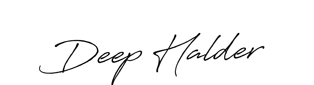 How to make Deep Halder name signature. Use Antro_Vectra_Bolder style for creating short signs online. This is the latest handwritten sign. Deep Halder signature style 7 images and pictures png