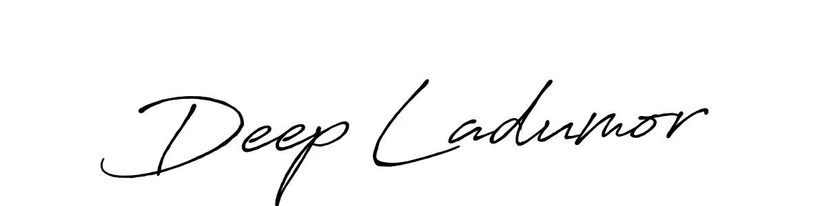 How to make Deep Ladumor name signature. Use Antro_Vectra_Bolder style for creating short signs online. This is the latest handwritten sign. Deep Ladumor signature style 7 images and pictures png