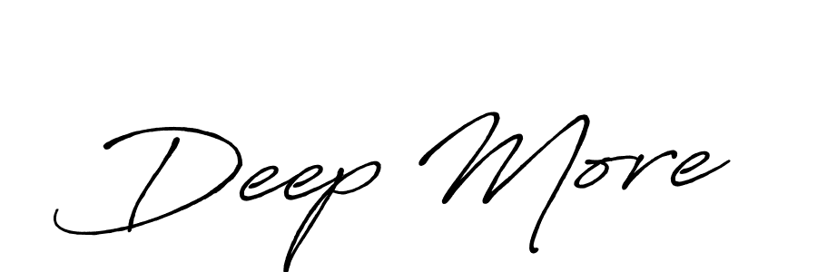 How to make Deep More name signature. Use Antro_Vectra_Bolder style for creating short signs online. This is the latest handwritten sign. Deep More signature style 7 images and pictures png