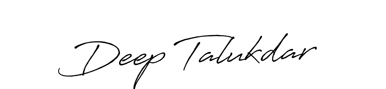 Make a beautiful signature design for name Deep Talukdar. With this signature (Antro_Vectra_Bolder) style, you can create a handwritten signature for free. Deep Talukdar signature style 7 images and pictures png