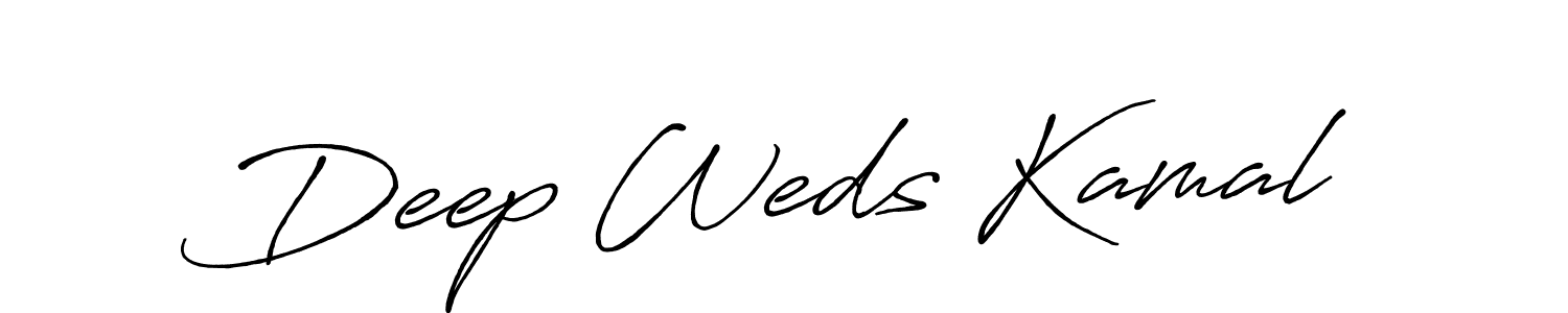 Make a beautiful signature design for name Deep Weds Kamal. With this signature (Antro_Vectra_Bolder) style, you can create a handwritten signature for free. Deep Weds Kamal signature style 7 images and pictures png