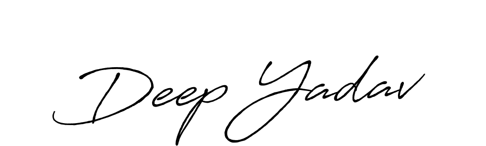 How to make Deep Yadav name signature. Use Antro_Vectra_Bolder style for creating short signs online. This is the latest handwritten sign. Deep Yadav signature style 7 images and pictures png