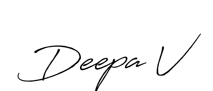 Make a beautiful signature design for name Deepa V. With this signature (Antro_Vectra_Bolder) style, you can create a handwritten signature for free. Deepa V signature style 7 images and pictures png