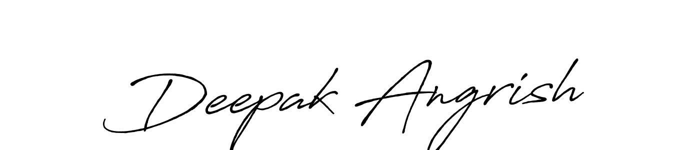 How to make Deepak Angrish name signature. Use Antro_Vectra_Bolder style for creating short signs online. This is the latest handwritten sign. Deepak Angrish signature style 7 images and pictures png