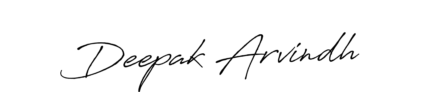 Make a beautiful signature design for name Deepak Arvindh. With this signature (Antro_Vectra_Bolder) style, you can create a handwritten signature for free. Deepak Arvindh signature style 7 images and pictures png