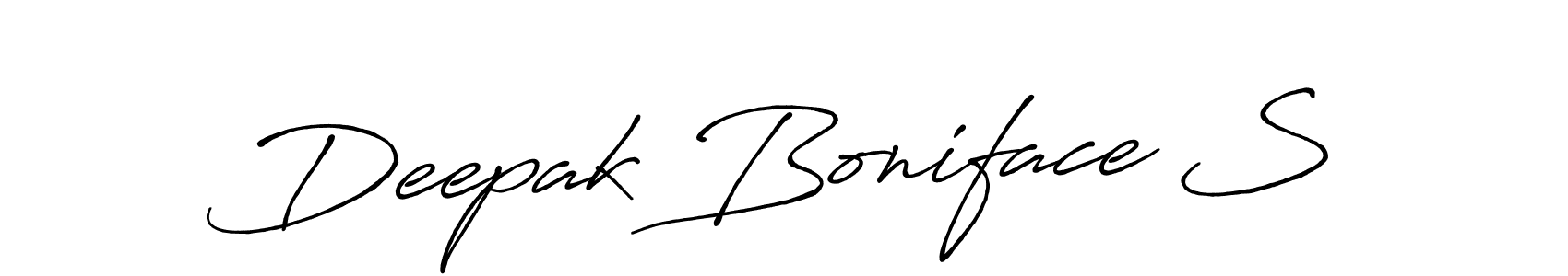 Make a beautiful signature design for name Deepak Boniface S. With this signature (Antro_Vectra_Bolder) style, you can create a handwritten signature for free. Deepak Boniface S signature style 7 images and pictures png