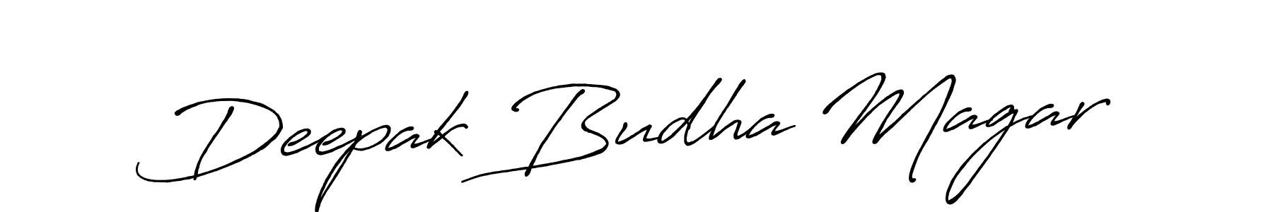 Create a beautiful signature design for name Deepak Budha Magar. With this signature (Antro_Vectra_Bolder) fonts, you can make a handwritten signature for free. Deepak Budha Magar signature style 7 images and pictures png