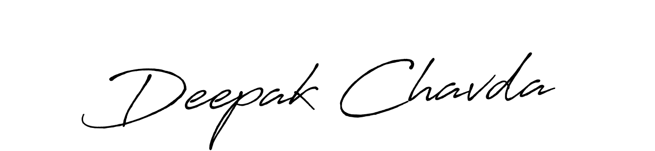 Make a beautiful signature design for name Deepak Chavda. With this signature (Antro_Vectra_Bolder) style, you can create a handwritten signature for free. Deepak Chavda signature style 7 images and pictures png