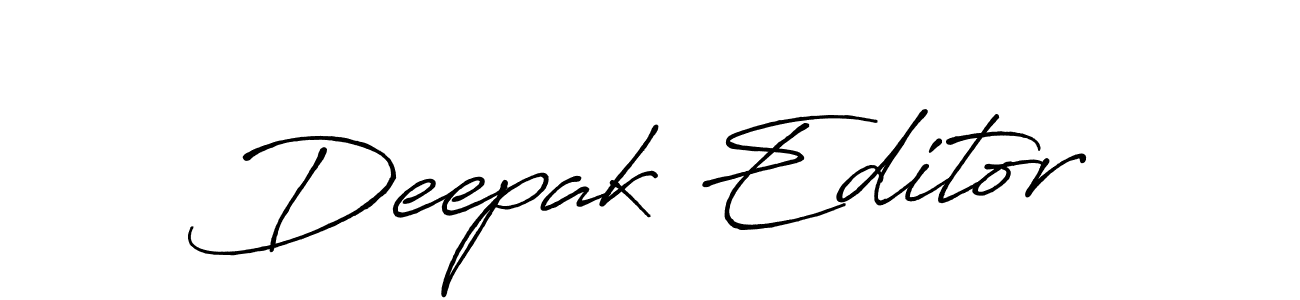 Make a beautiful signature design for name Deepak Editor. With this signature (Antro_Vectra_Bolder) style, you can create a handwritten signature for free. Deepak Editor signature style 7 images and pictures png